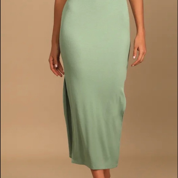 Lulus sage green midi dress - Picture 2 of 2